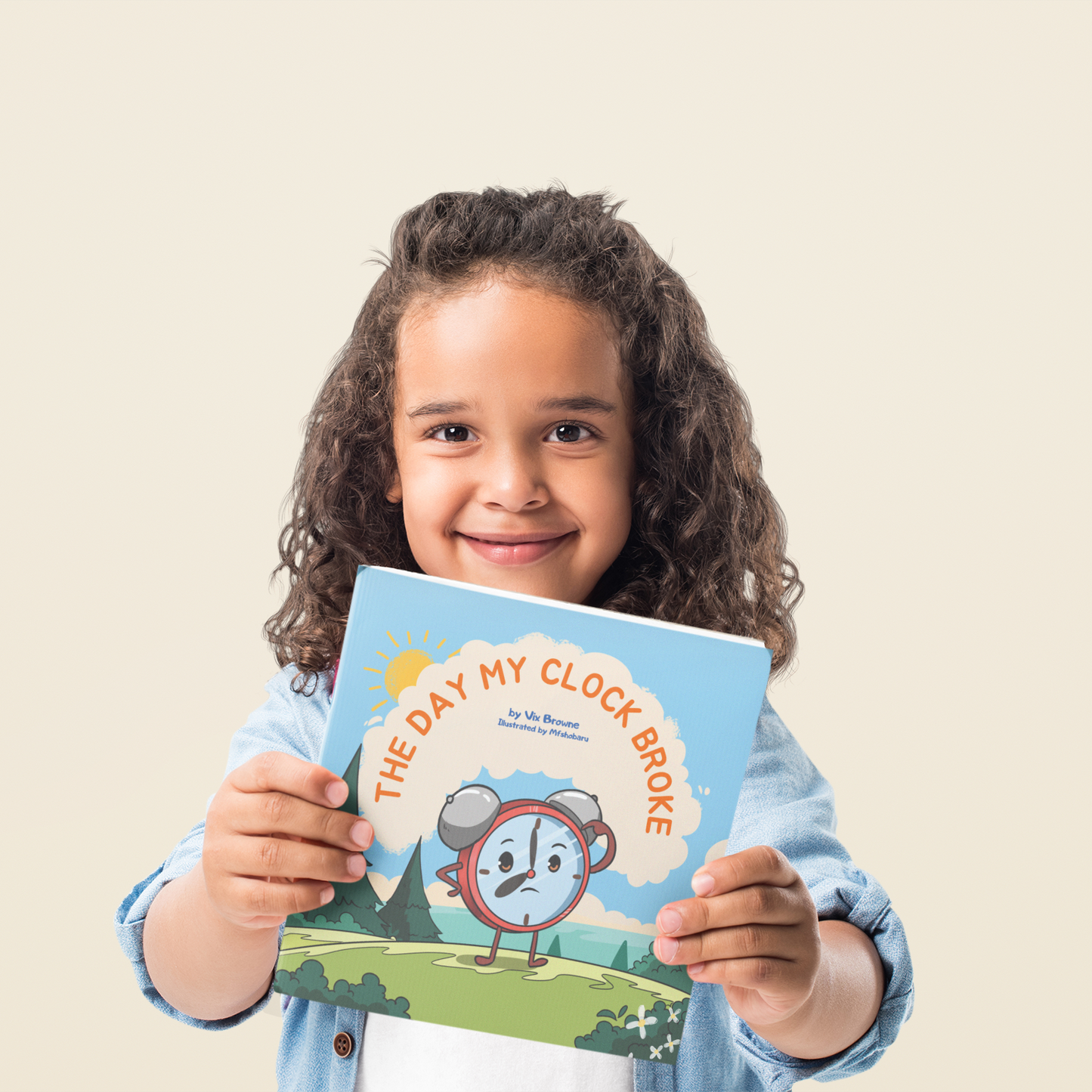 child holding book the day my clock broke by Vix Browne