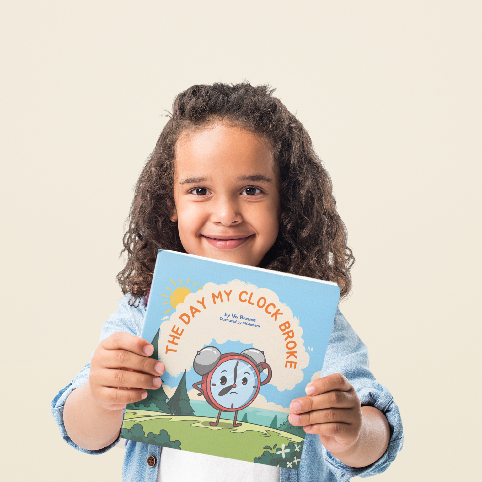 child holding book the day my clock broke by Vix Browne